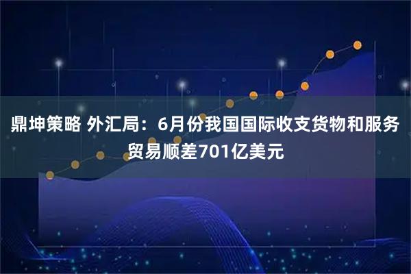 鼎坤策略 外汇局:6月份我国国际收支货物和服务贸易顺差701亿美元